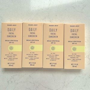 Lot of 4 Trader Joe’s daily facial sunscreen.